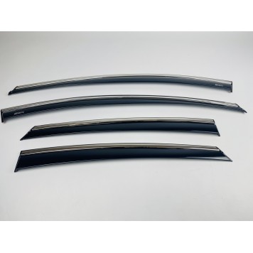 Дефлекторы окон Ford Focus 2011-2019 III Sedan/HB с нерж. хром полоской-4